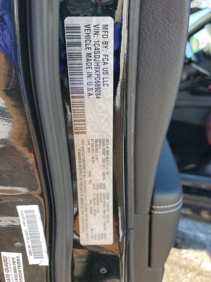 2023 DODGE DURANGO SRT HELLCAT VIN:1C4SDJH9XPC689284