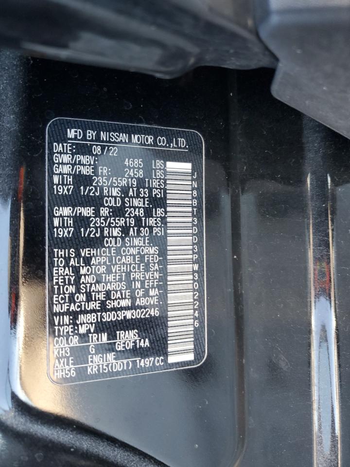 2023 NISSAN ROGUE PLATINUM VIN:JN8BT3DD3PW302246