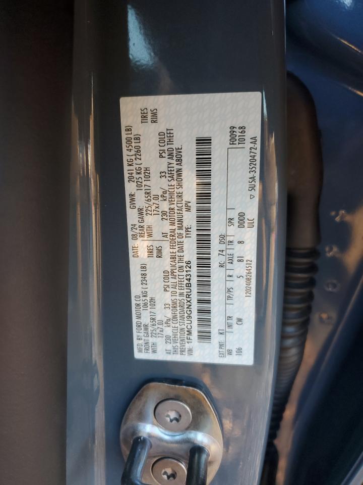 2024 FORD ESCAPE ACTIVE VIN:1FMCU9GNXRUB43126