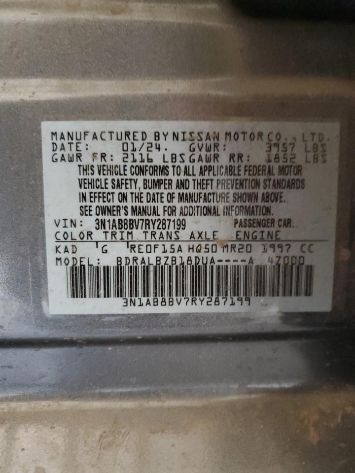 2024 NISSAN SENTRA S VIN:3N1AB8BV7RY287199