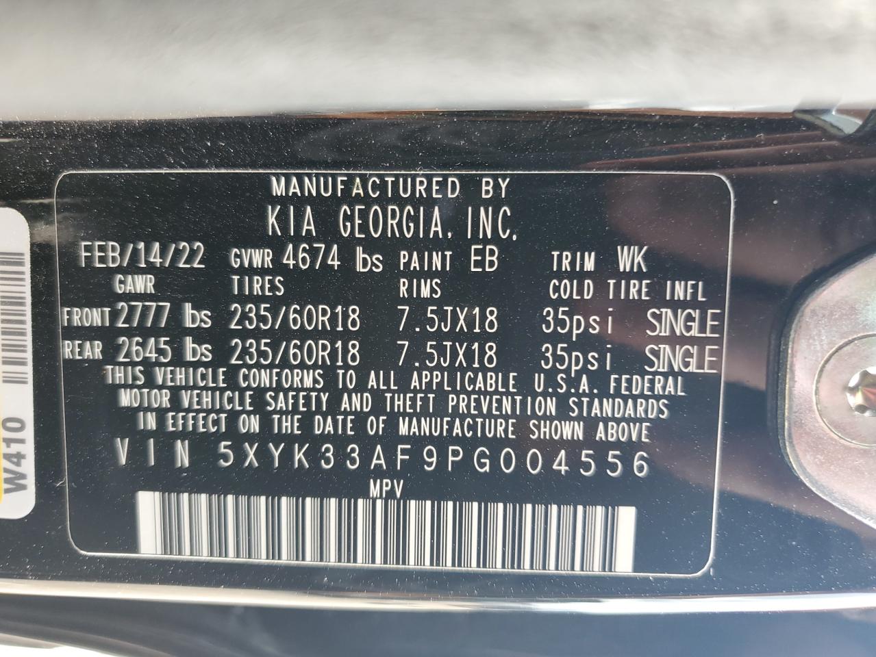 2023 KIA SPORTAGE EX VIN:5XYK33AF9PG004556