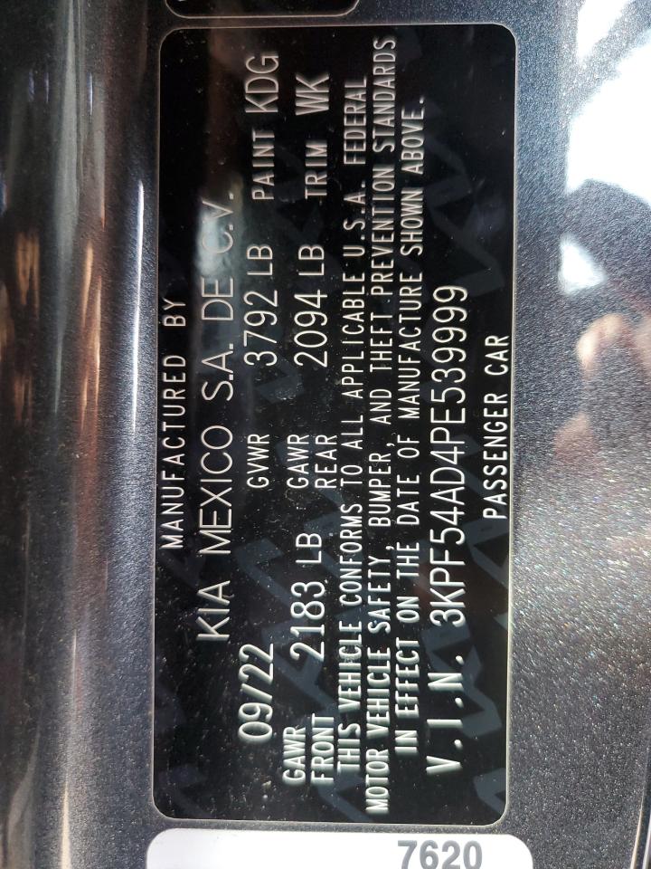 2023 KIA FORTE GT LINE VIN:3KPF54AD4PE539999