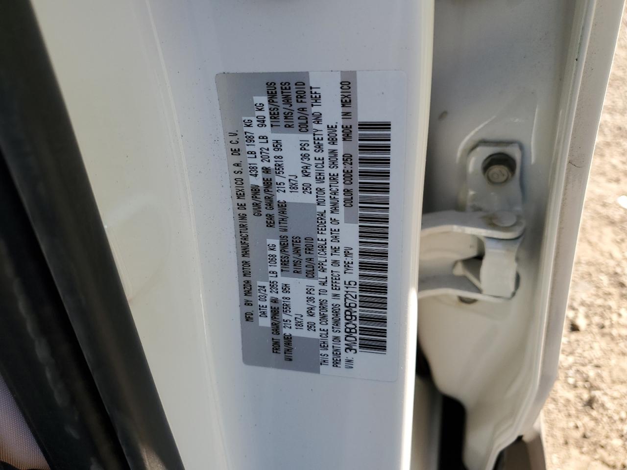 2024 MAZDA CX-30 PREFERRED VIN:3MVDMBCM9RM672115