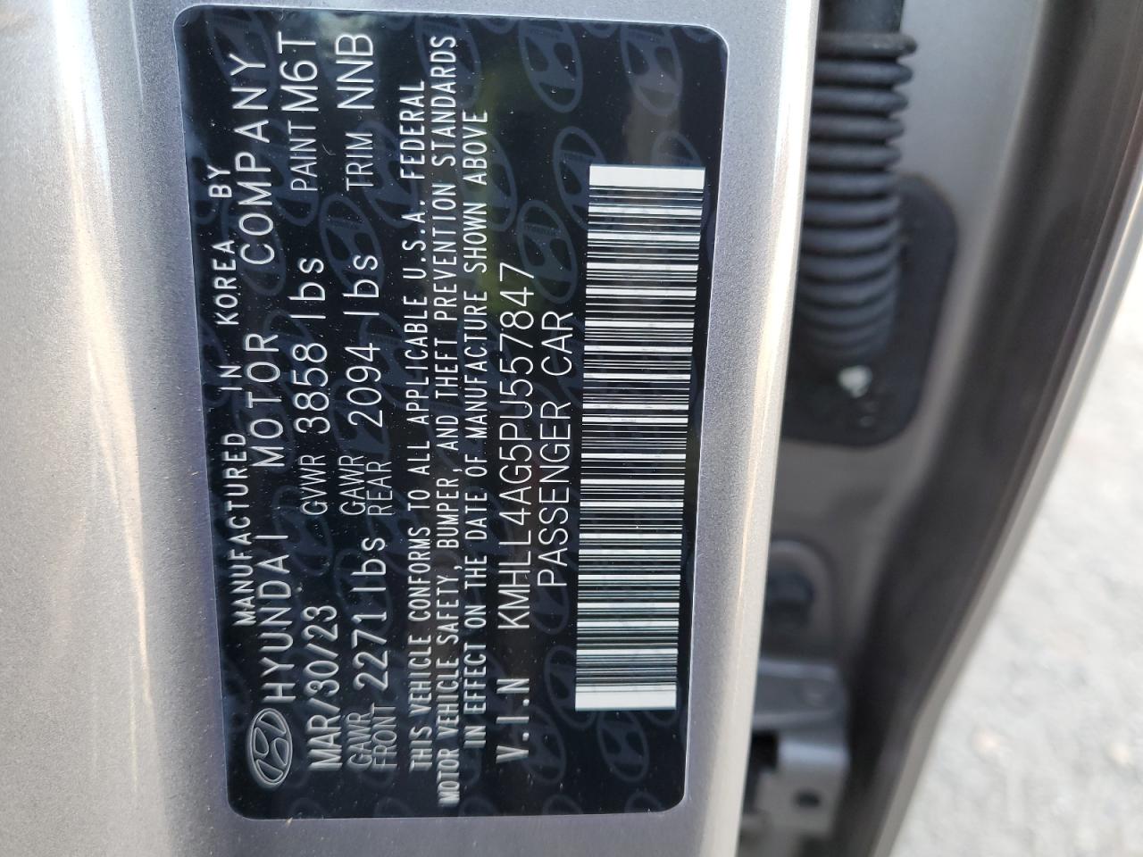 2023 HYUNDAI ELANTRA SE VIN:KMHLL4AG5PU557847