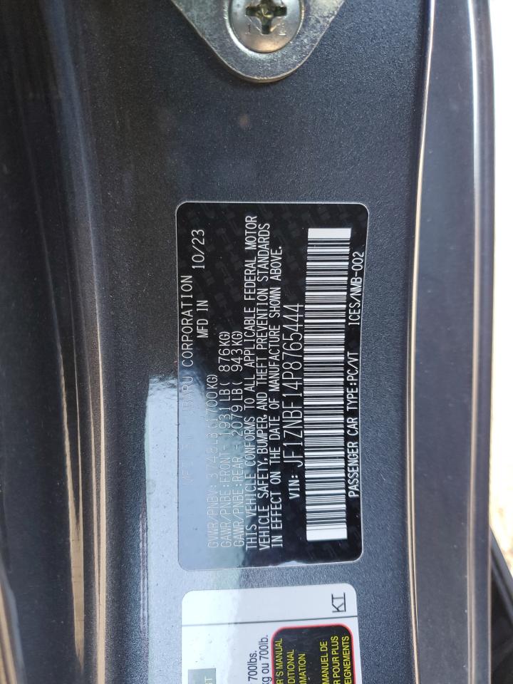 2023 TOYOTA GR 86 PREMIUM VIN:JF1ZNBF14P8765444