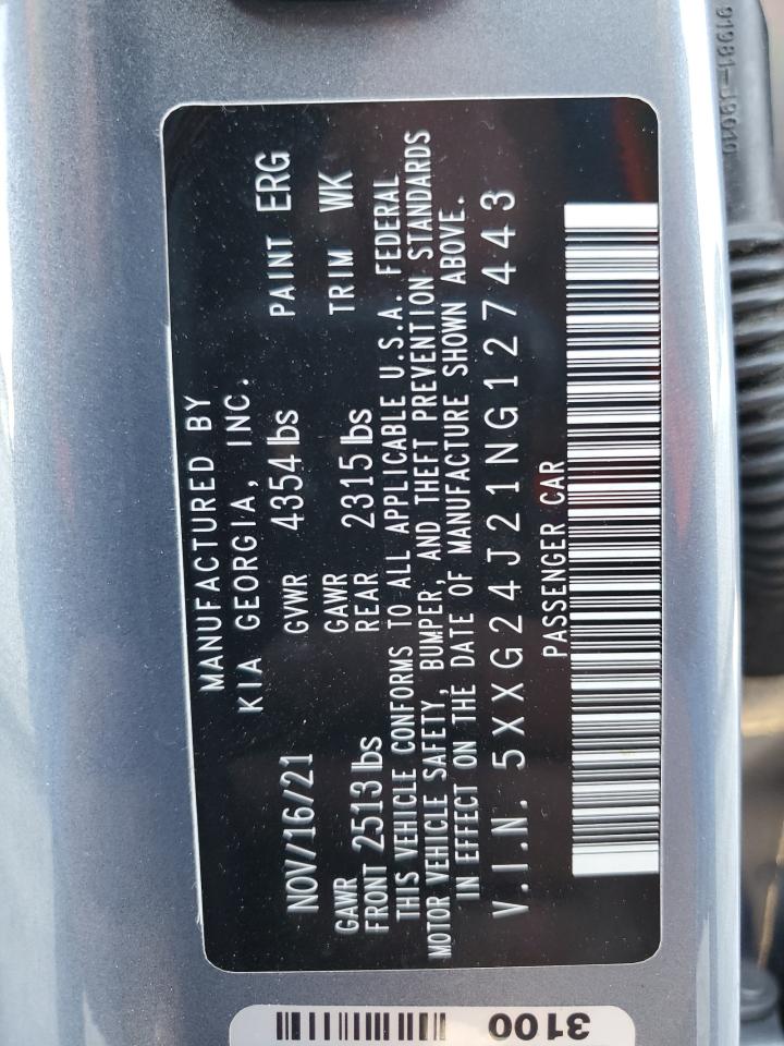 2022 KIA K5 LX VIN:5XXG24J21NG127443