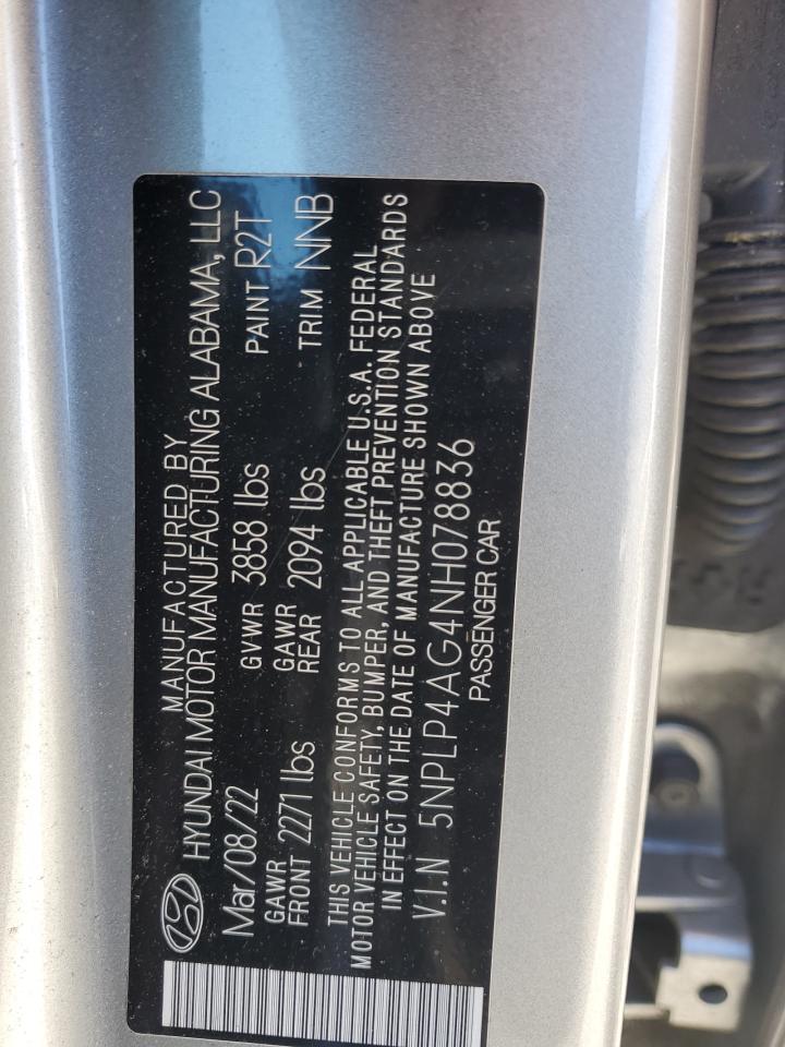 2022 HYUNDAI ELANTRA LIMITED VIN:2HNYD2H67AH512311