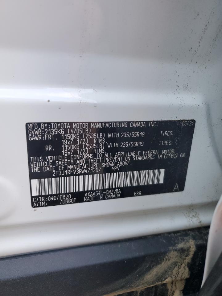 2024 TOYOTA RAV4 ADVENTURE VIN:2T3J1RFV3RW471397