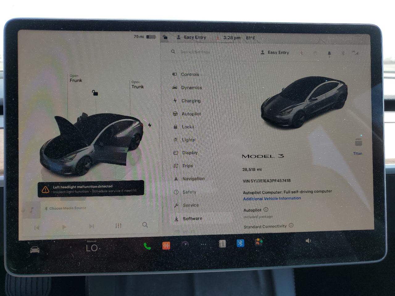 2023 TESLA MODEL 3  VIN:5YJ3E1EA3PF457418