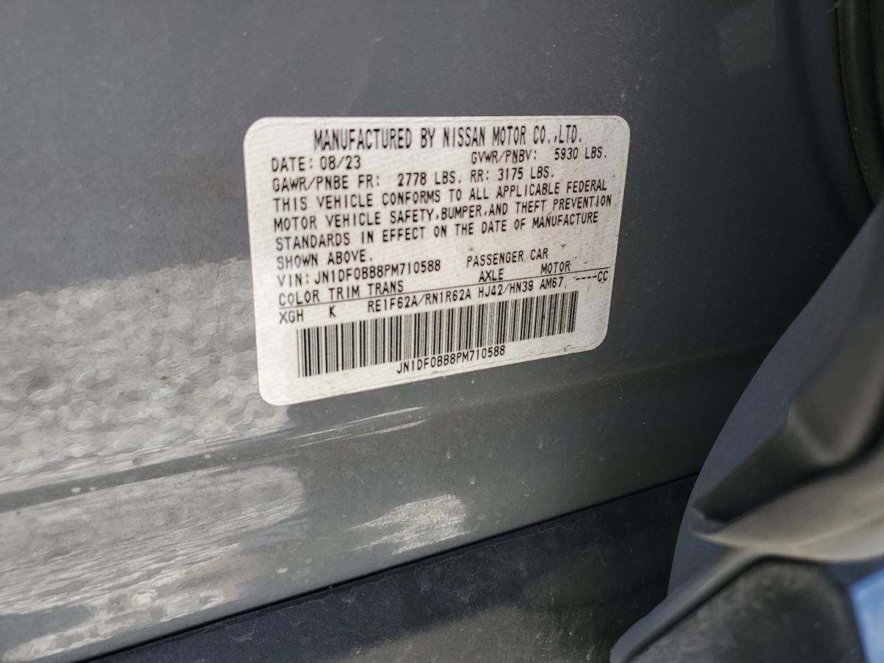 2023 NISSAN ARIYA EVOLVE+ VIN:JN1DF0BB8PM710588