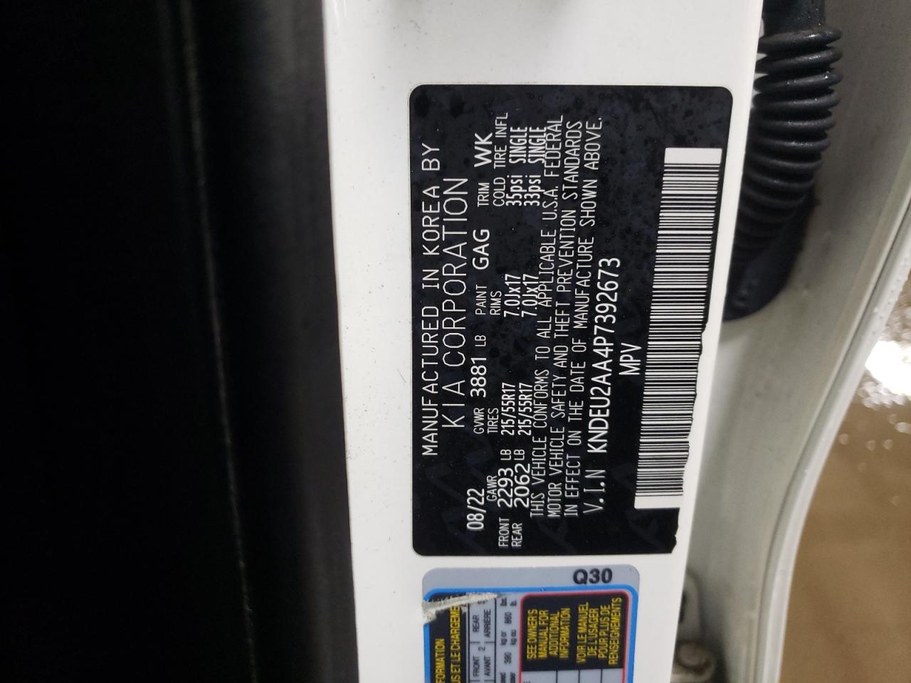 2023 KIA SELTOS S VIN:KNDEU2AA4P7392673