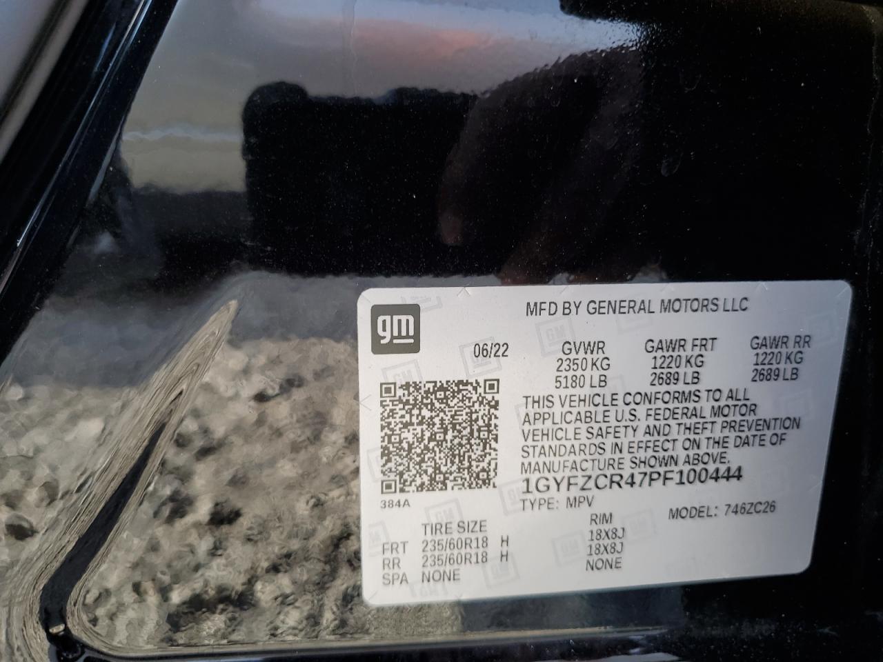 2023 CADILLAC XT4 PREMIUM LUXURY VIN:1GYFZCR47PF100444