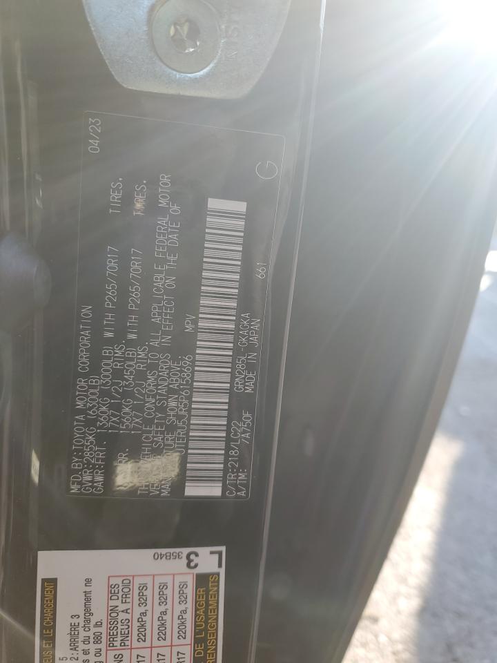 2023 TOYOTA 4RUNNER SE VIN:JTERU5JR5P6158696