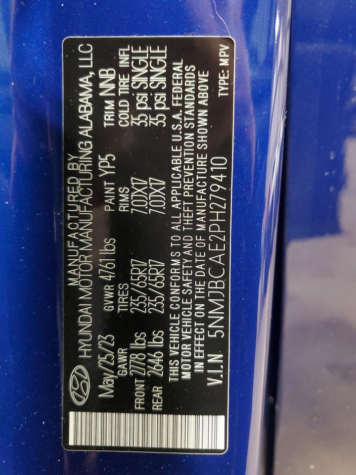 2023 HYUNDAI TUCSON SEL VIN:5NMJBCAE2PH279410