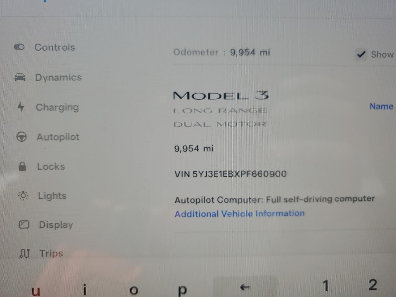 2023 TESLA MODEL 3  VIN:5YJ3E1EBXPF660900