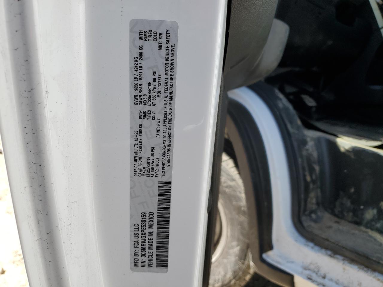 2023 RAM PROMASTER 3500 3500 HIGH VIN:3C6MRVJGXPE530159