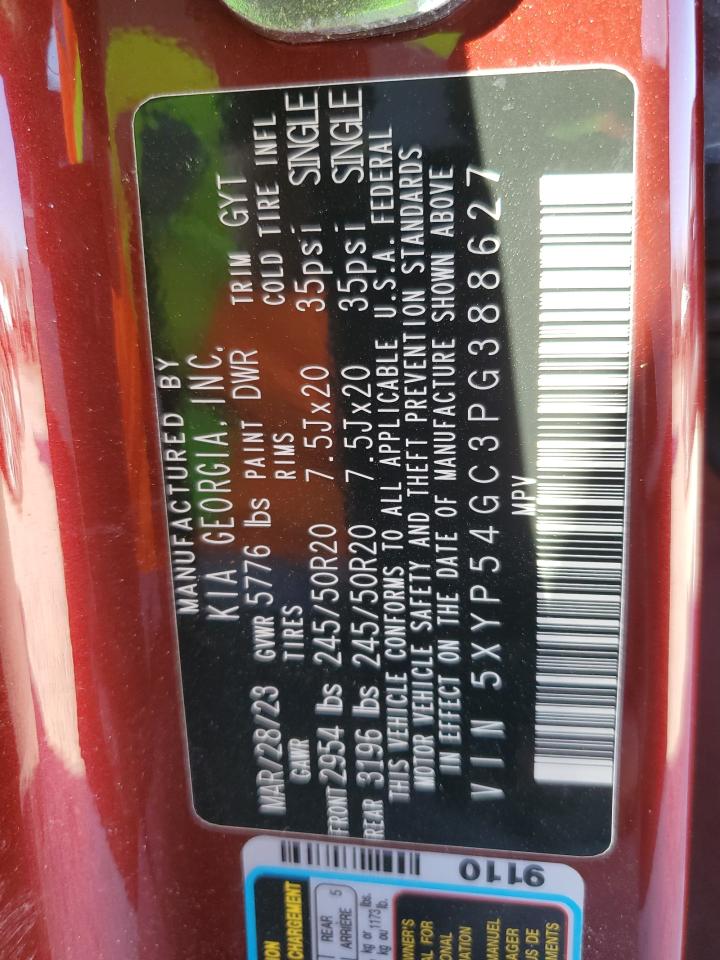 2023 KIA TELLURIDE SX VIN:5XYP54GC3PG388627