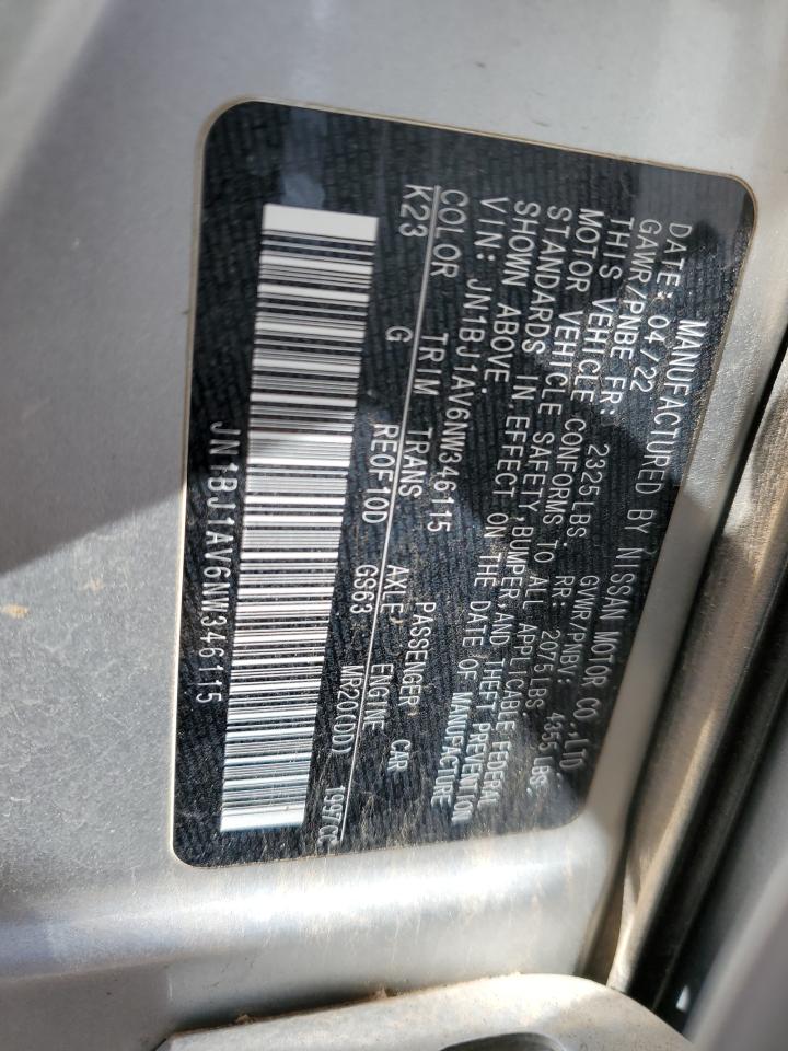 2022 NISSAN ROGUE SPORT S VIN:JN1BJ1AV6NW346115