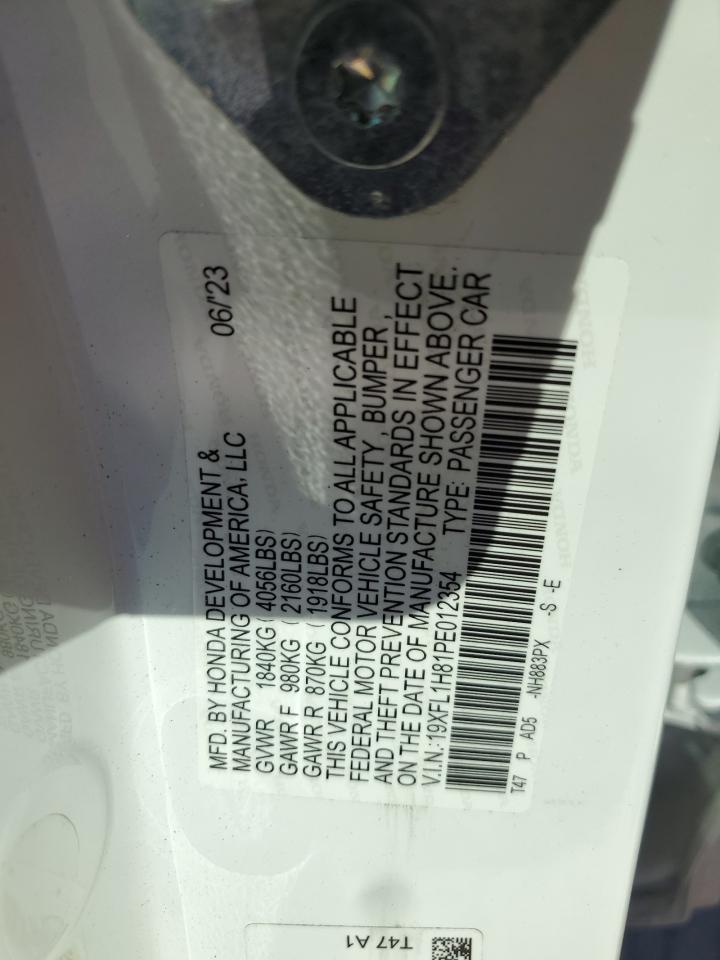 2023 HONDA CIVIC SPORT TOURING VIN:19XFL1H81PE012354