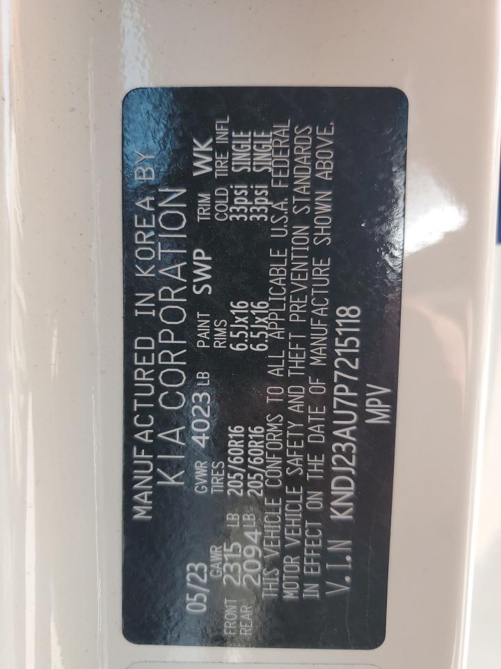 2023 KIA SOUL LX VIN:KNDJ23AU7P7215118