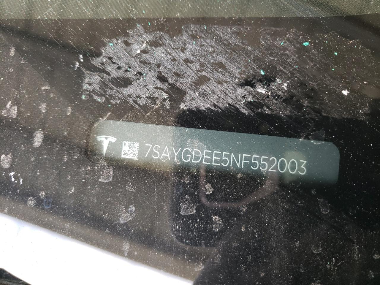 2022 TESLA MODEL Y  VIN:7SAYGDEE5NF552003