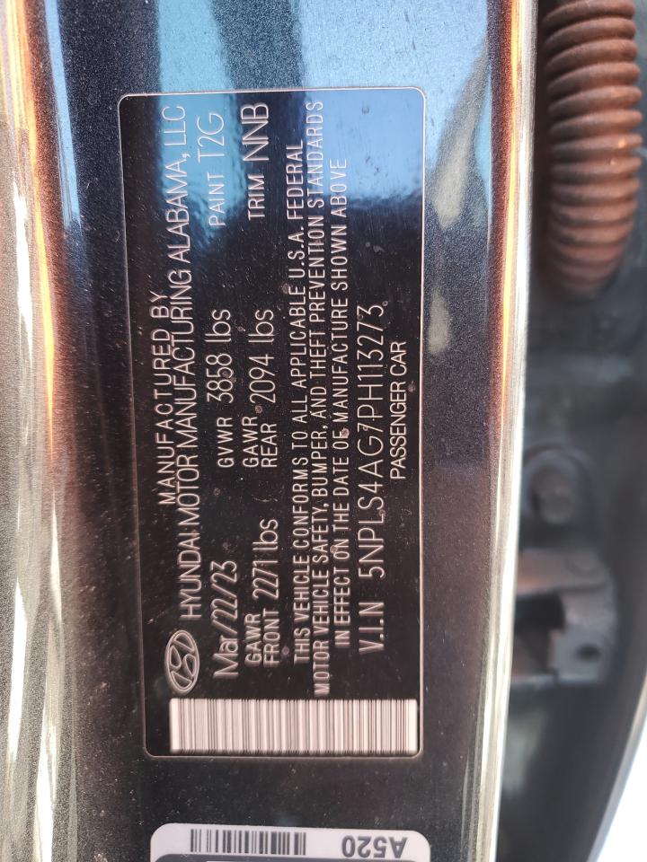 2023 HYUNDAI ELANTRA SEL VIN:5NPLS4AG7PH113273