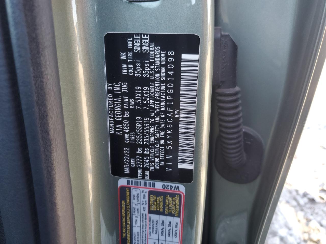 2023 KIA SPORTAGE X LINE VIN:5XYK6CAF1PG014098