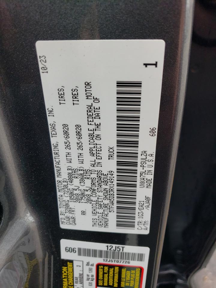 2024 TOYOTA TUNDRA CREWMAX LIMITED VIN:5TFWA5DB3RX149149