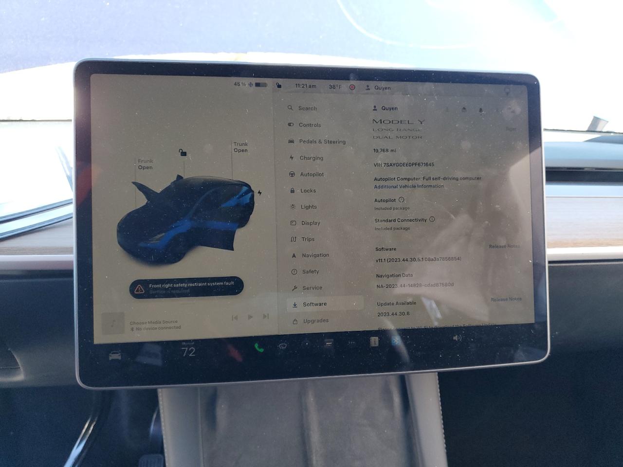 2023 TESLA MODEL Y  VIN:7SAYGDEE0PF671645