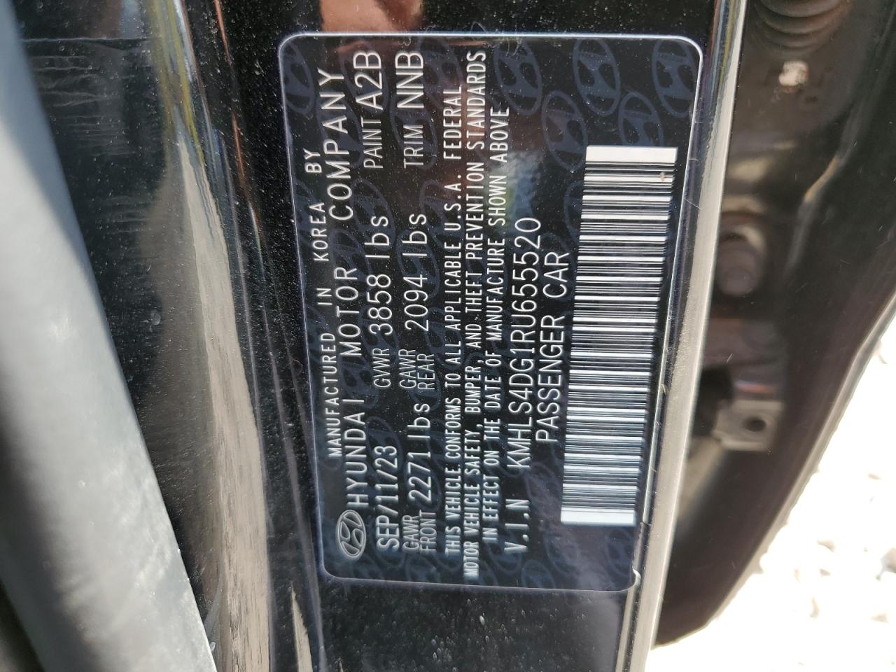 2024 HYUNDAI ELANTRA SEL VIN:KMHLS4DG1RU655520