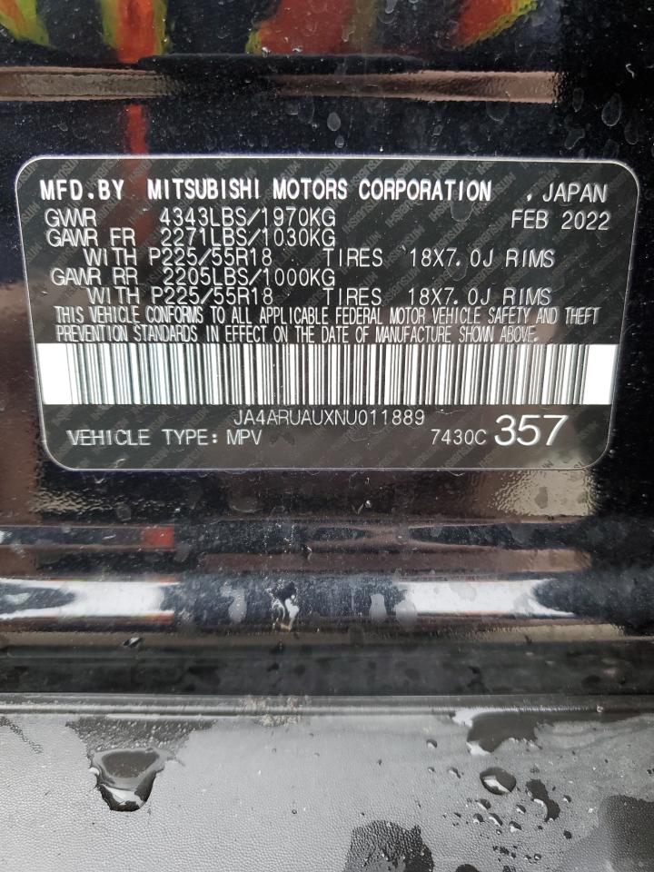 2022 MITSUBISHI OUTLANDER SPORT ES VIN:JA4ARUAUXNU011889