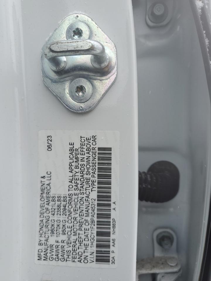 2023 HONDA ACCORD LX VIN:1HGCY1F28PA045312