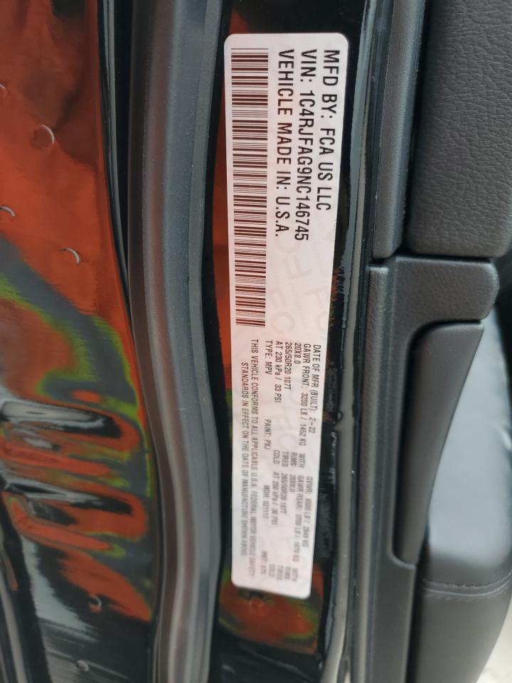 2022 JEEP GRAND CHEROKEE LAREDO E VIN:1C4RJFAG9NC146745