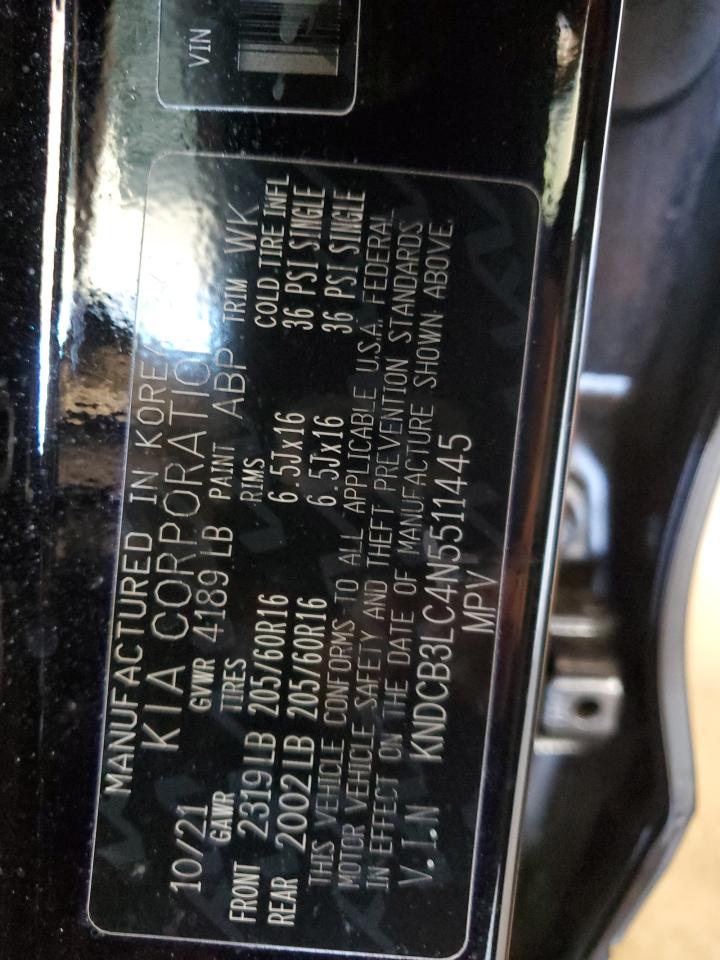 2022 KIA NIRO LX VIN:KNDCB3LC4N5511445