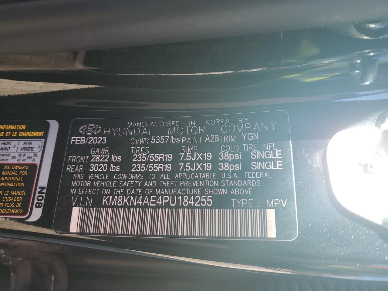 2023 HYUNDAI IONIQ 5 SEL VIN:KM8KN4AE4PU184255