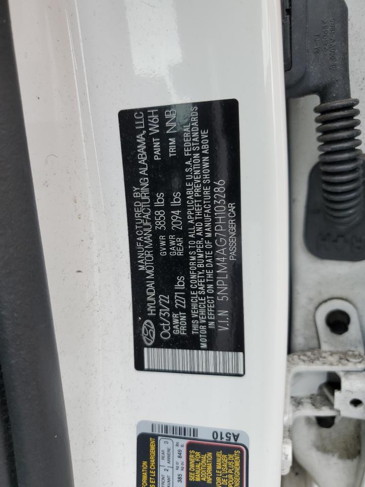 2023 HYUNDAI ELANTRA SEL VIN:5NPLM4AG7PH103286
