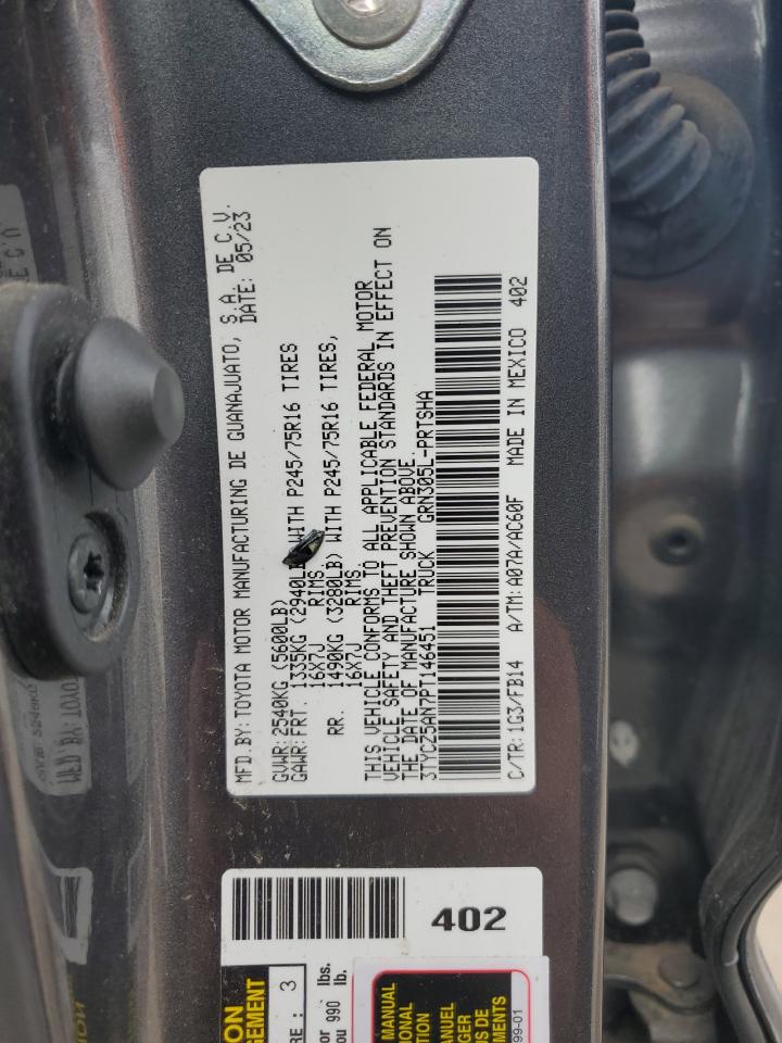 2023 TOYOTA TACOMA DOUBLE CAB VIN:3TYCZ5AN7PT146451