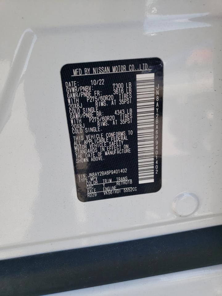 2023 NISSAN ARMADA SL VIN:JN8AY2BA6P9401402