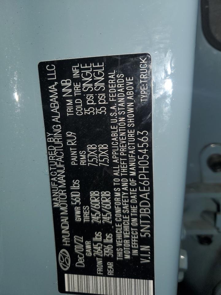 2023 HYUNDAI SANTA CRUZ SEL VIN:5NTJBDAE6PH054563