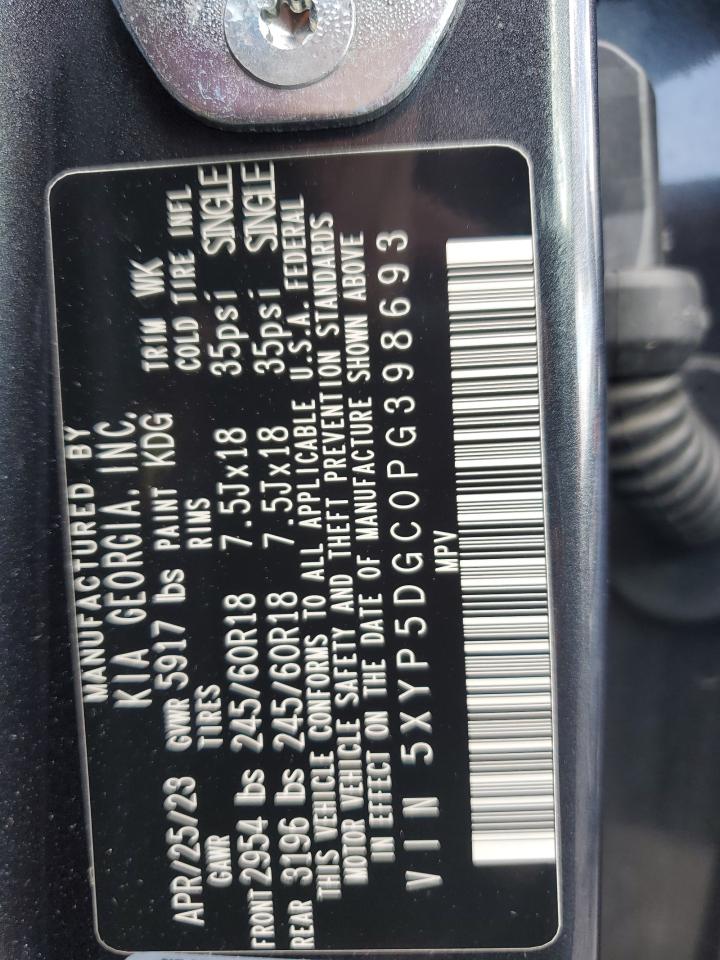 2023 KIA TELLURIDE SX VIN:5XYP5DGC0PG398693