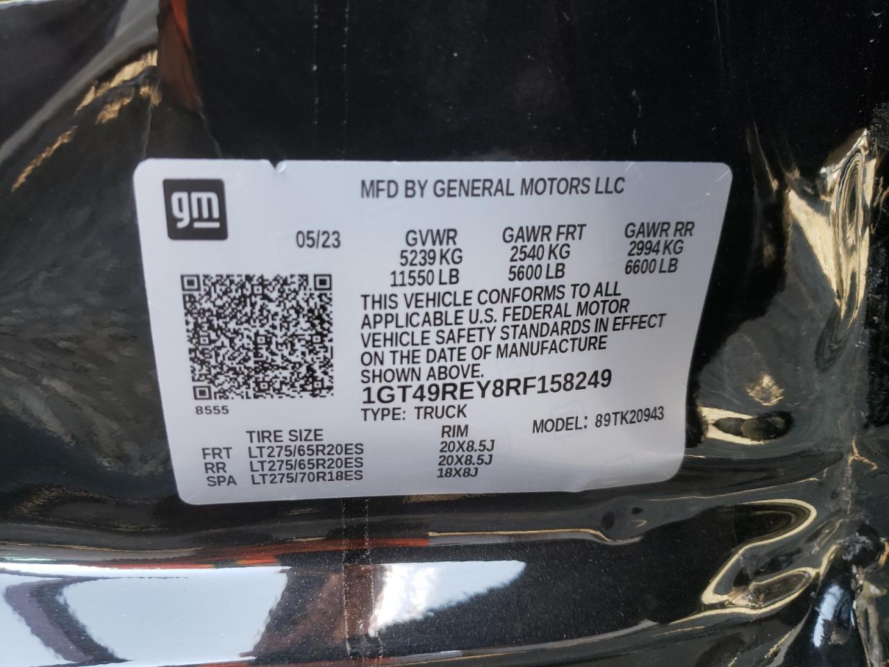 2024 GMC SIERRA K2500 DENALI VIN:1GT49REY8RF158249