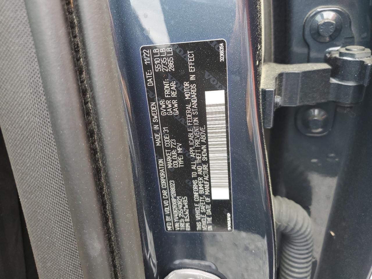 2023 VOLVO XC60 ULTIMATE VIN:YV4062RX8P1288023