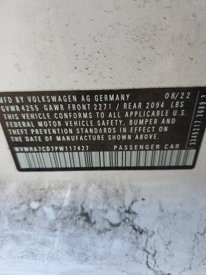 2023 VOLKSWAGEN GTI S VIN:WVWHA7CD7PW117427