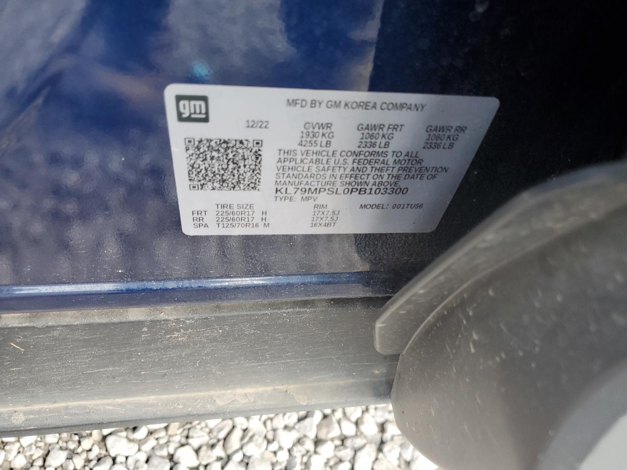 2023 CHEVROLET TRAILBLAZER LT VIN:KL79MPSL0PB103300