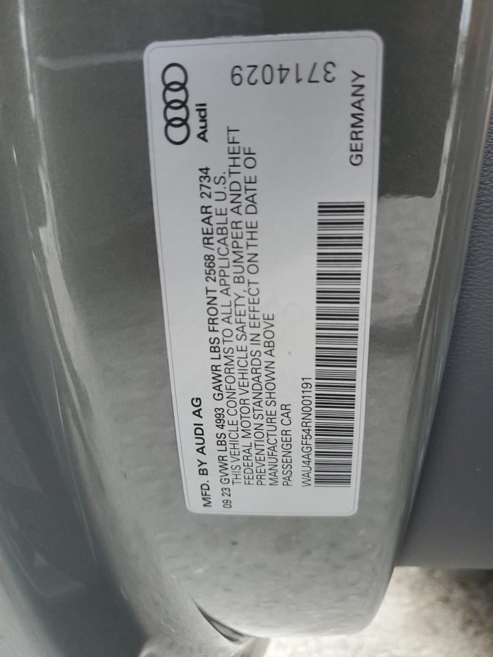 2024 AUDI A5 PREMIUM PLUS 45 VIN:WAU4AGF54RN001191