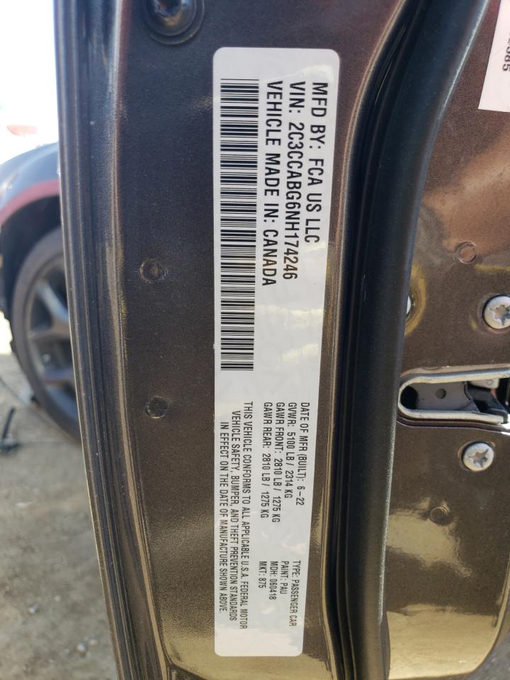 2022 CHRYSLER 300 S VIN:2C3CCABG6NH174246