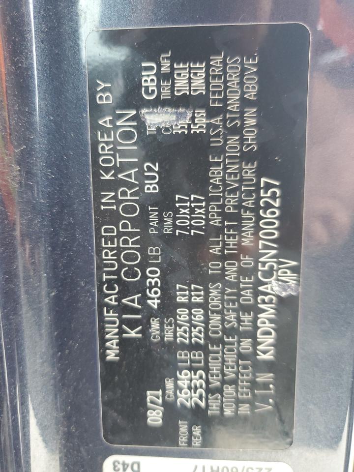 2022 KIA SPORTAGE LX VIN:KNDPM3AC5N7006257