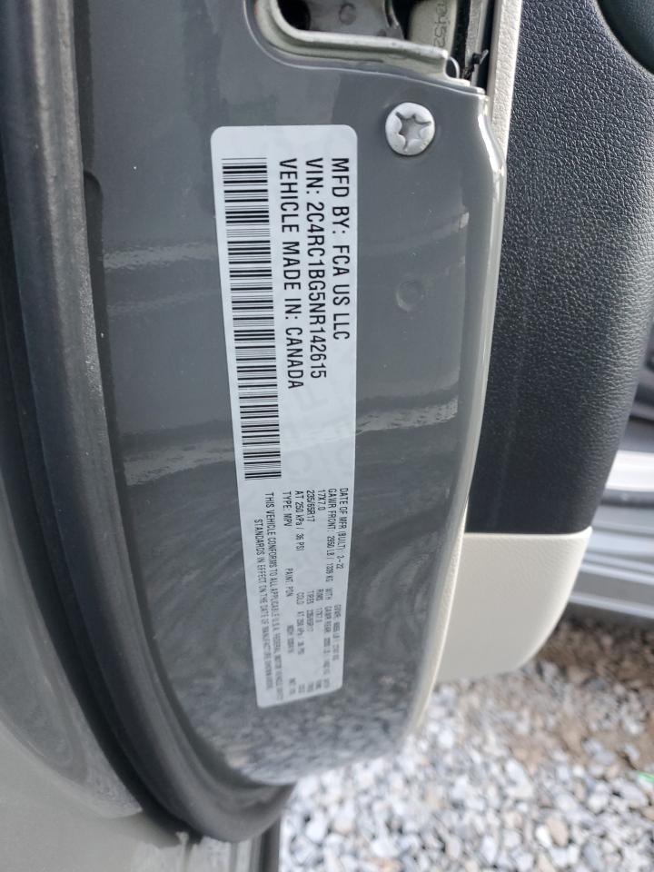 2022 CHRYSLER PACIFICA TOURING L VIN:2C4RC1BG5NR142615