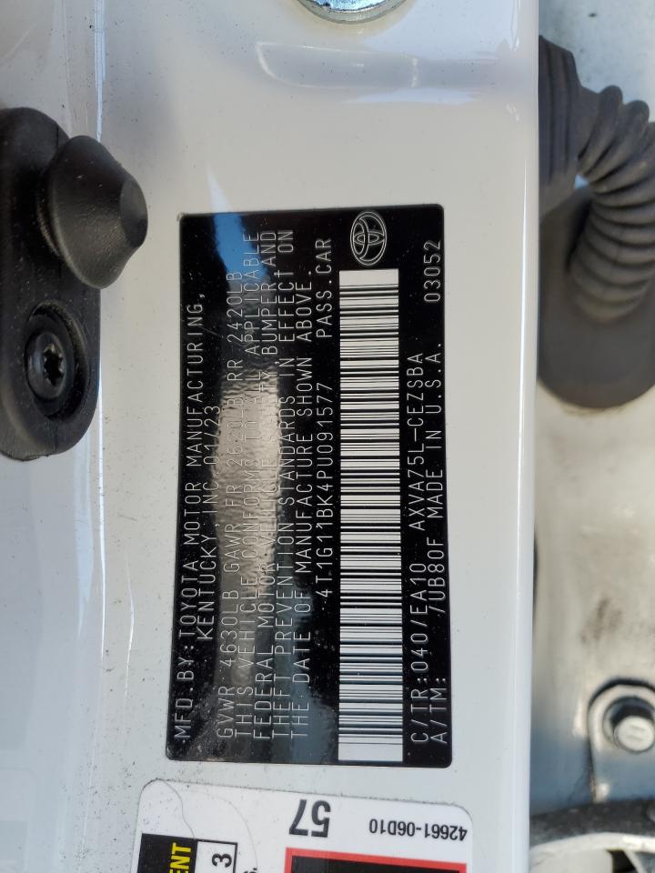 2023 TOYOTA CAMRY SE NIGHT SHADE VIN:4T1G11BK4PU091577