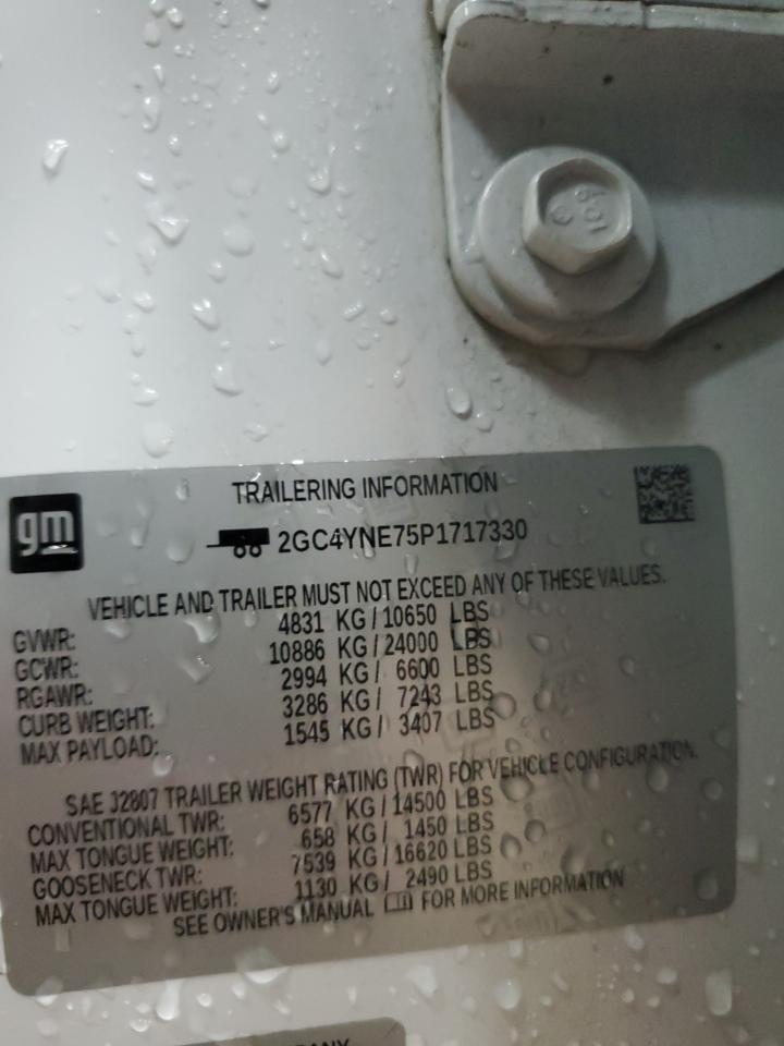 2023 CHEVROLET SILVERADO K2500 HEAVY DUTY LT VIN:2GC4YNE75P1717330